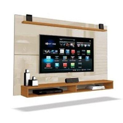 Painel Para Tv Até 65 Polegadas Com Prateleira 1,80m Max Cedro/off White Off White Cedro