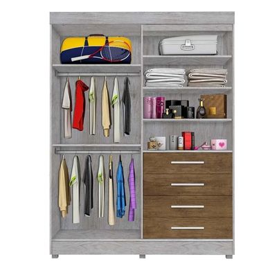 Modulo Ja Georgia Guarda-Roupa Avelã/Jequitibá