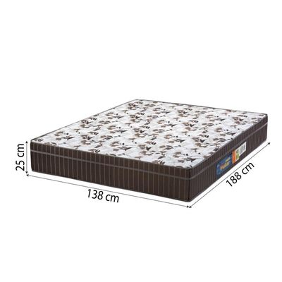Cama Box Baú Casal Colchão Espuma Orthoface Polar 138x188x66m Marrom - Suporta Até 120kg Por Pessoa