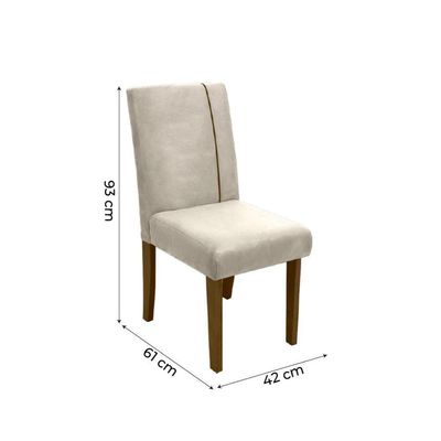 Conjunto De Mesa Sala De Jantar Atenas Com 4 Cadeiras Carvalho/off White/bege 0,90m Quadrada Dobuê O