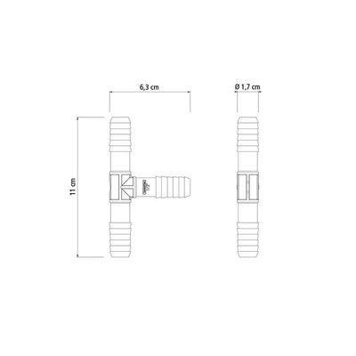 Conexão Tê Interno Triplo 1/2" Para Mangueiras De Pebd (caixa Com 50 Flow Packs)