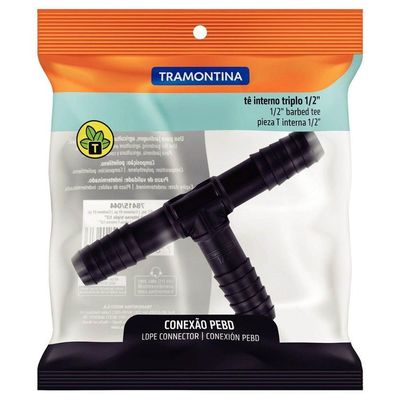 Conexão Tê Interno Triplo 1/2" Para Mangueiras De Pebd (caixa Com 50 Flow Packs)