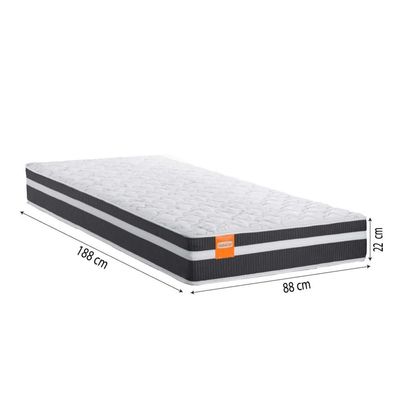 Cama Box Solteiro Baú Colchão Molas Qatar 88x188x63cm Branco / Preto - Suporta Até 150kg Preto