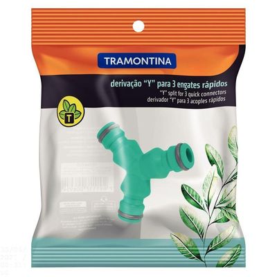 Derivação Y Tramontina Com 3 Saídas Em Plástico Para Mangueiras 1/2", 5/8" E 3/4" Tramontina