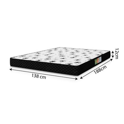 Cama Box Com Baú Casal Colchão Espuma 138X188X53Cm Polar Branco / Preto Preto