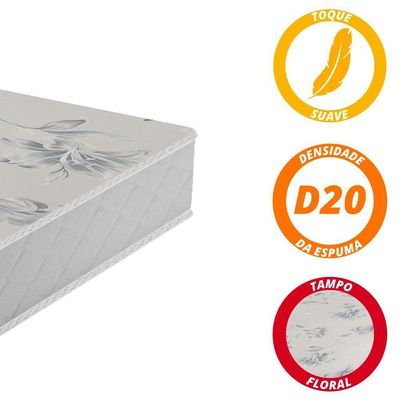 Cama Box Solteiro Baú Colchão Espuma D20 Supreme 88x188x53cm Preto