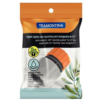 Engate Rápido Com Aquastop Tramontina Em Plástico Para Mangueira 1/2" Tramontina