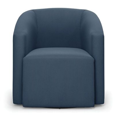 Poltrona Stella Max Suede Azul Marinho Base Giratória - D'rossi