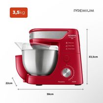 Batedeira Planetária Premium Inox Mondial ? Bp-02p-r-ti Batedeira Planetária-127v-vermelho/inox
