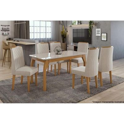 Kit 2 Cadeiras Exclusive Rovere Amêndoa Linho Rinzai Bege