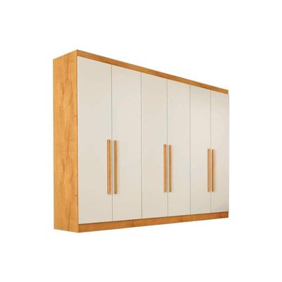 Guarda Roupa 6 Portas E 6 Gavetas Oslo Peroba-off White - Europa