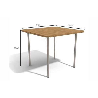Kit Mesa Sena Níquel C- Tampo 90cm + 4 Cadeiras Noruega Cromada Preto