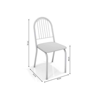 Kit Mesa Volga C- Tampo Vidro 95cm + 4 Cadeiras Noruega Cromado Marrom