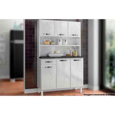Kit De Cozinha Compacta Rubi Smart C/6 Portas E 1 Gaveta 105cm Branco - Telasul