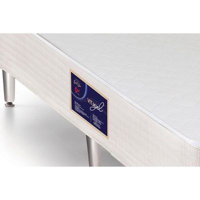 Cama Box Base Queen Gold Star Vitagel White (158x198x23) - Castor
