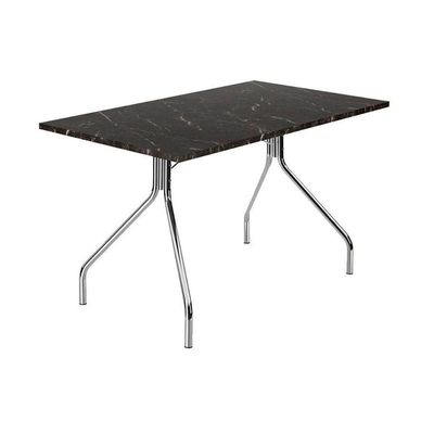 Mesa Para Cozinha 1556 + Tampo Madeirado 136x80cm Freijo C- Prata - Carraro