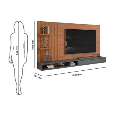 Painel P- Tv Casal Bento Tv Até 60" C- 1 Porta De Correr E 2 Nichos Freijó-off White