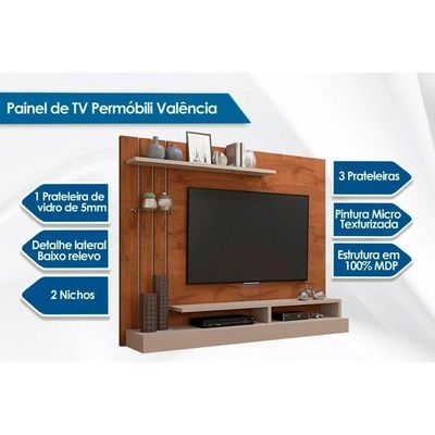 Painel Para Tv Valência Até 50" Nature-off White - Permóbili