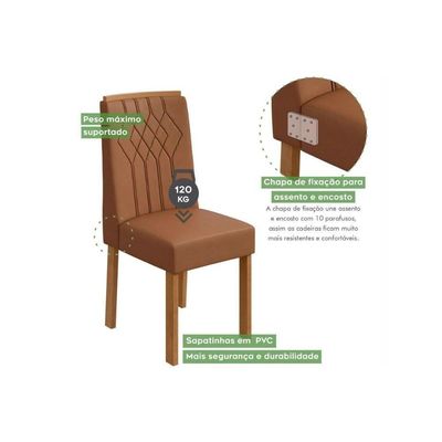 Cadeira Sala de Jantar Exclusive Kit Rovere Amêndoa Linho Rinzai Bege