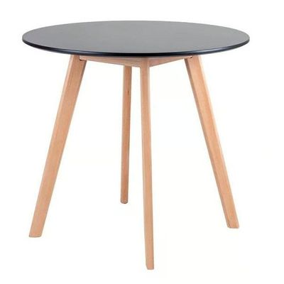 Mesa Inês 80cm Preta + 4 Cadeiras Leda - Preta