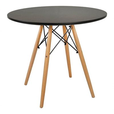 Kit Mesa Eiffel Preta 90cm Com 04 Cadeiras Eiffel Pretas
