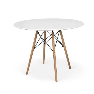 Mesa Redonda De Jantar 90cm Branca Cor: Branco