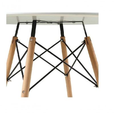 Mesa De Jantar Redonda Eiffel Wood Preto 90 Cm