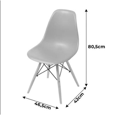 Kit C| 3cadeira Charles Eames Eiffel Dkr Wood Preto