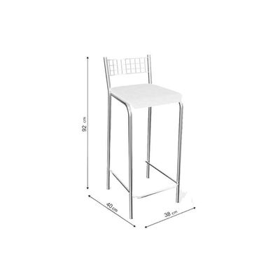 Banqueta Sala De Jantar Gênova 2B705Cr Kit 2 Un Cromado/Courano Preto - Kappesberg