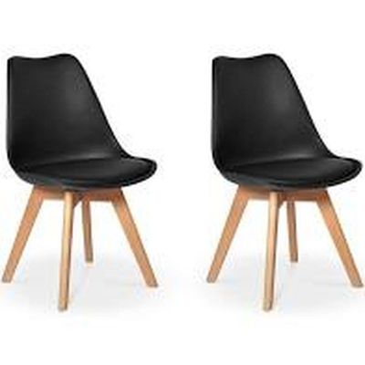 Kit Com 2 Cadeiras Leda Preta - Charles Eames Com Almofada