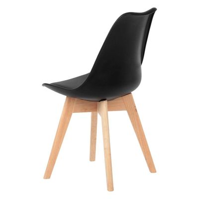 Kit 4 Cadeiras Leda Charles Eames Design Madeira Preta
