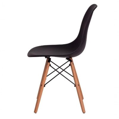 Kit 4 Cadeiras Eiffel Eames Wood Base Madeira Preta