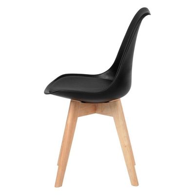 Kit 4 Cadeiras Leda Charles Eames Design Madeira Preta