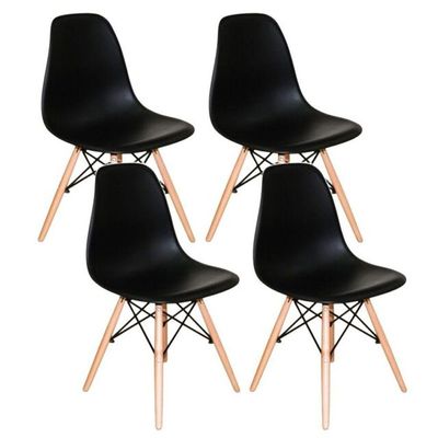 Kit Com 4 Cadeiras Umix-331f Preta