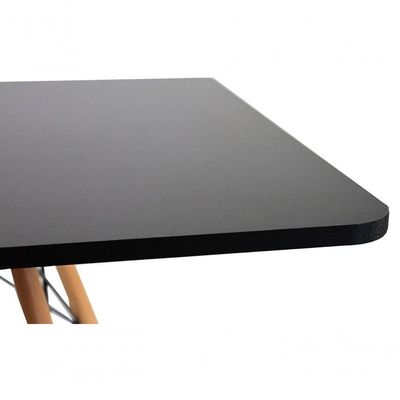 Conjunto Mesa Jantar Quadrada Eiffel 80cm Preto Mdf + 4 Cadeiras Charles Eames
