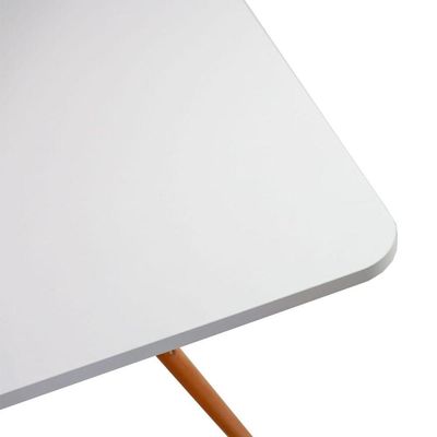 Conjunto Mesa Jantar Quadrada Eiffel 80cm Branco Mdf + 4 Cadeiras Charles Eames