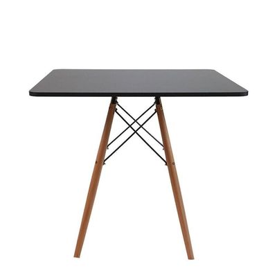 Conjunto Mesa Jantar Quadrada Eiffel 80cm Preto Mdf + 4 Cadeiras Charles Eames