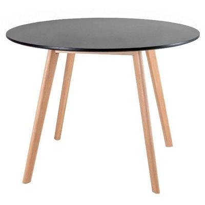 Conjunto Mesa Jantar Leda 90 Cm + 4 Cadeiras Leda Saarinen Preta