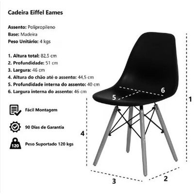 Conjunto Com 2 Cadeiras Charles Eames I Branco