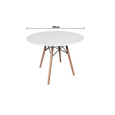 Conjunto De Jantar Mesa Eiffel 90cm Branca + 4 Cadeiras Eiffel Dkr Brancas