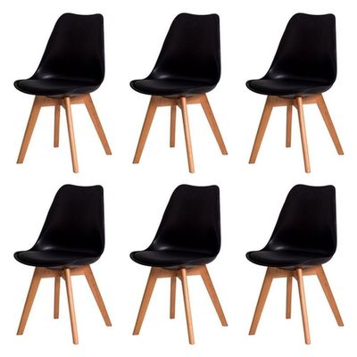 Conjunto Com 6 Cadeiras Leda Saarinen Preta