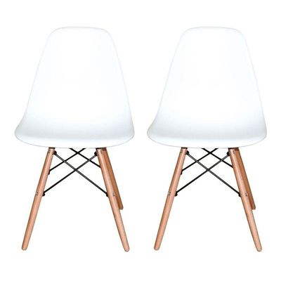 Conjunto Com 2 Cadeiras Charles Eames I Branco