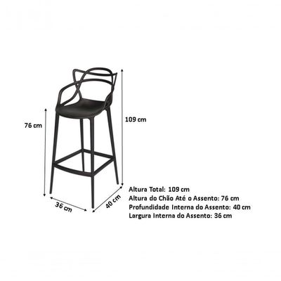 Kit Com 2 Banquetas Umix-401 Preta