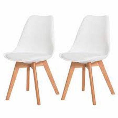 Kit Com 2 Cadeira Leda Preta Charles Eames Wood Com Almofada