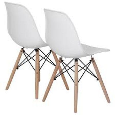 Kit Com 2 Cadeiras Charles Eames Eiffel Branco