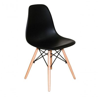 Conjunto 4 Cadeiras Charles Eames Eiffel Concha Fixa - Preto