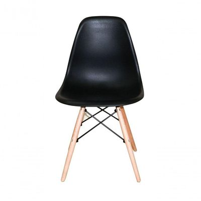 Conjunto 4 Cadeiras Charles Eames Eiffel Concha Fixa - Preto
