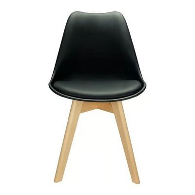 Kit 5 Cadeiras Eames Wood Leda Design Preta