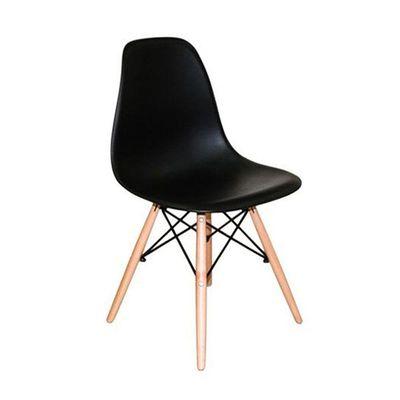 Conjunto 4 Cadeiras Charles Eames Eiffel Concha Fixa - Preto