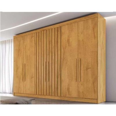 Guarda Roupa Casal Potente 6 Portas C/ 4 Ripados E 6 Gavetas Peroba - Europa